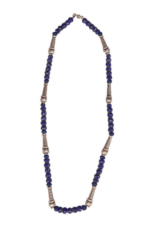 pendant sterling silver necklace sapphire blue stone detail