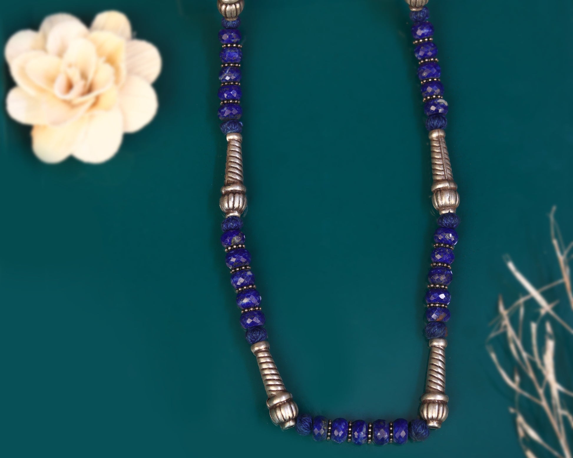 multi layered sterling silver necklace midnight sapphire strand