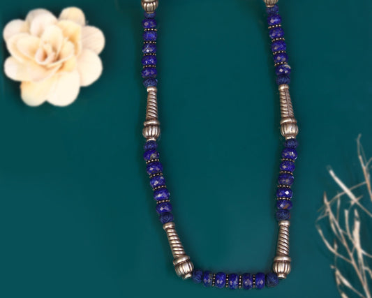 multi layered sterling silver necklace midnight sapphire strand