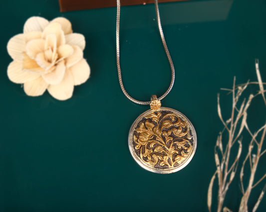 pendant sterling silver necklace Pushpa Veda floral design