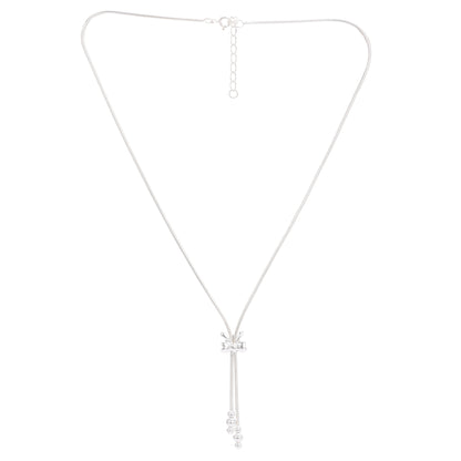Puremoon 925 Silver Butterfly Necklace with Earrings Set for Women