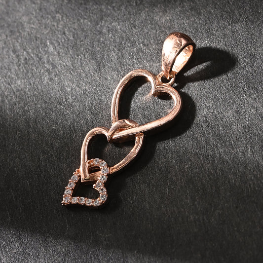 Puremoon Rose Gold Triple Heart Pendant  for Women