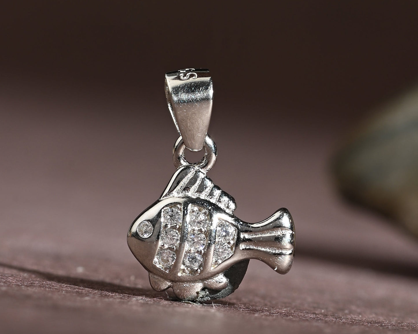PureMoon 925 Sterling Silver Fish Pendant Necklace