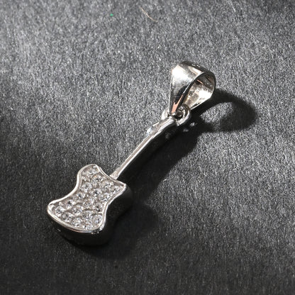 Puremoon 925 Sterling Silver Guitar Pendant Necklace for Women
