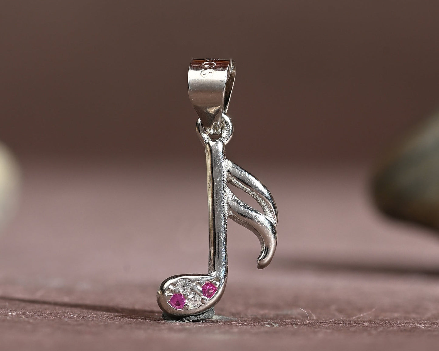 Puremoon 925 Sterling Silver Music Note Pendant Necklace for Women