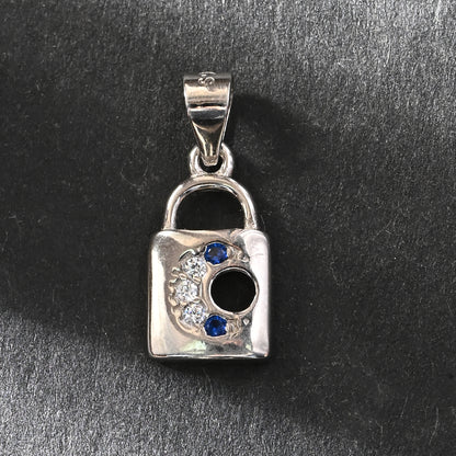 Puremoon 925 Sterling Silver Lock Pendant Necklace for Women