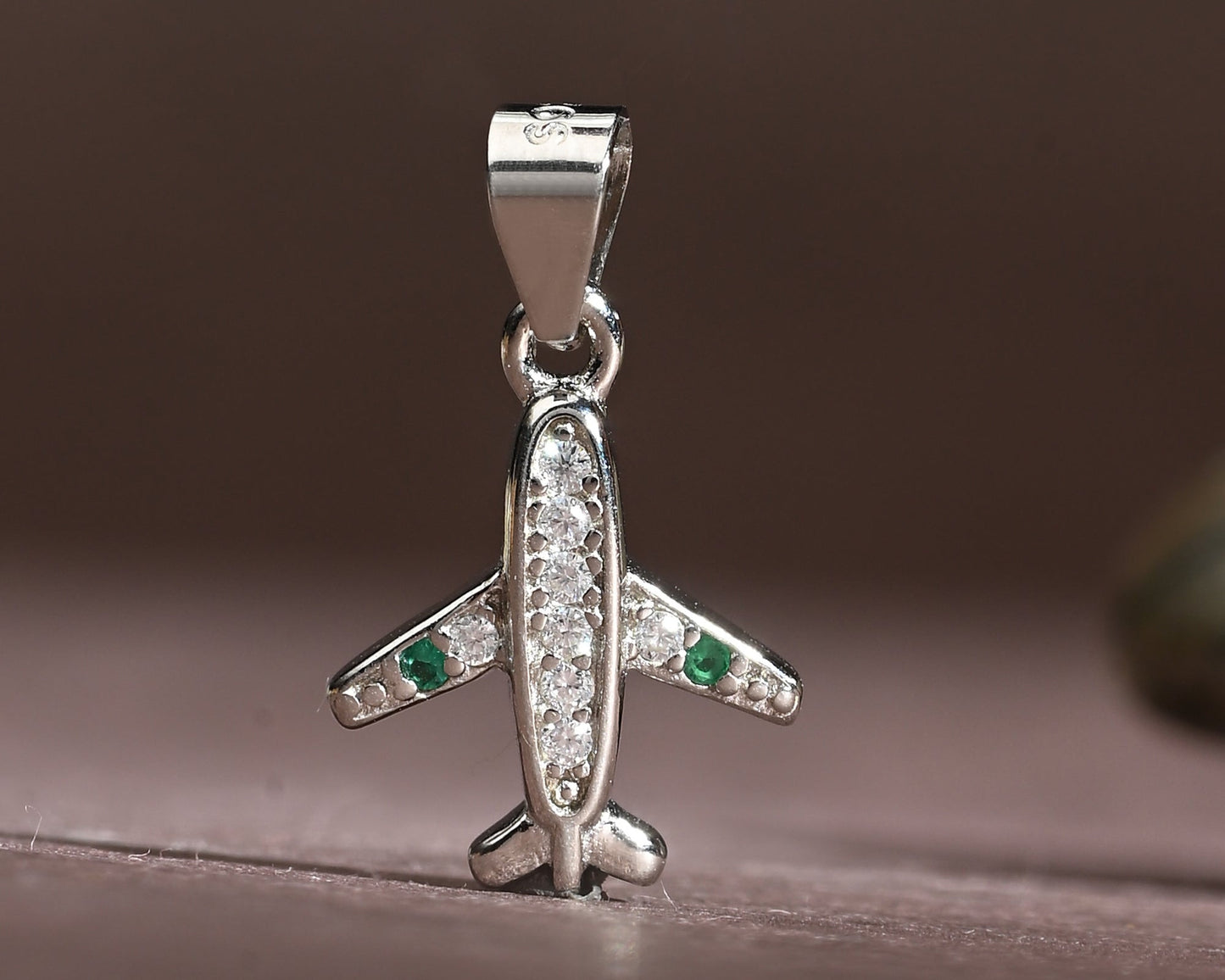 Puremoon 925 Sterling Silver Airplane Pendant Necklace for Women