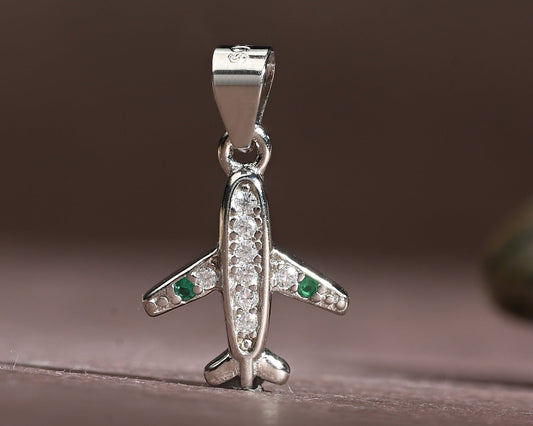 Puremoon 925 Sterling Silver Airplane Pendant Necklace for Women