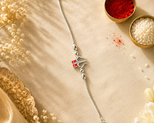 trishul 925 sterling silver rakhi for brother