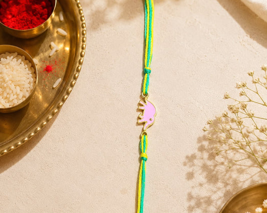pink elephant 925 sterling silver kids rakhi