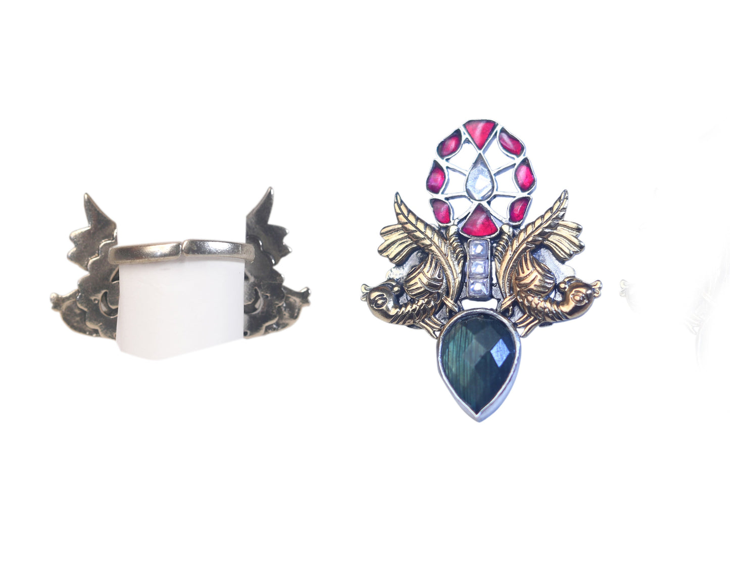 boho sterling silver rings worn on finger
