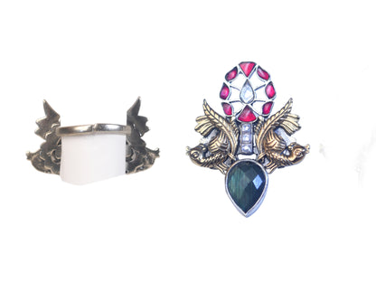 boho sterling silver rings worn on finger