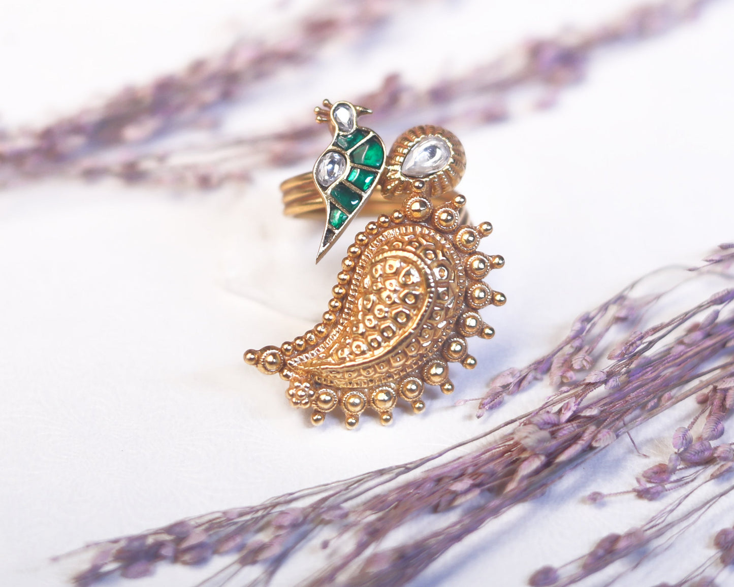 sterling 925 ring paisley worn on woman's finger