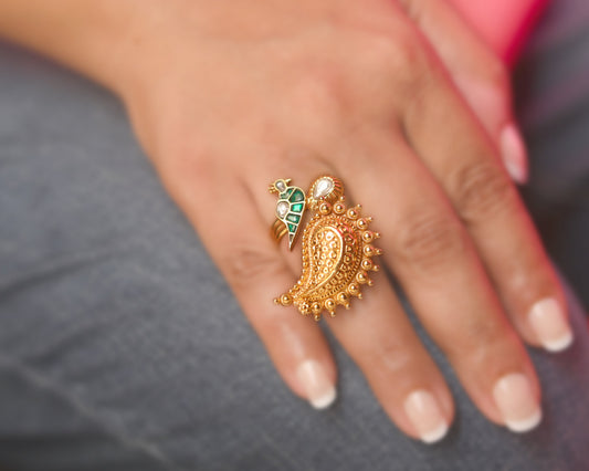 boho sterling silver rings paisley designer for women
