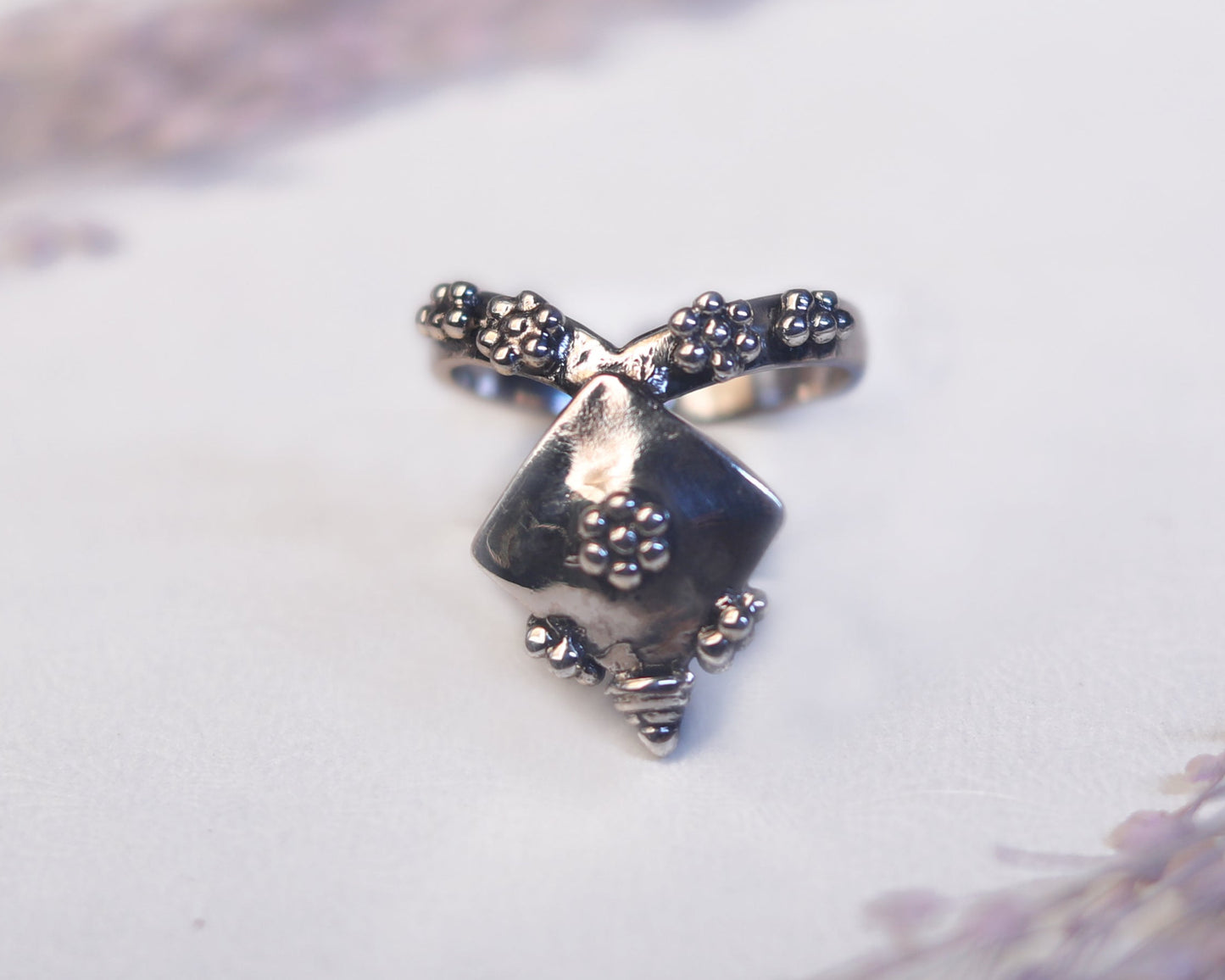boho sterling silver rings elegant flower design for women