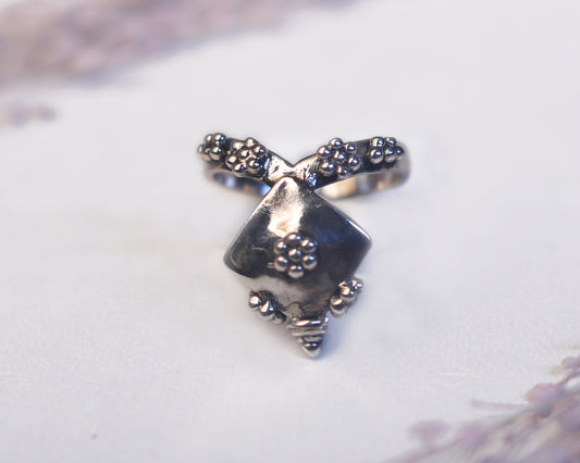 boho sterling silver rings elegant flower design for women