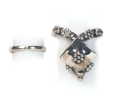 sterling 925 ring elegant flower worn on woman's finger