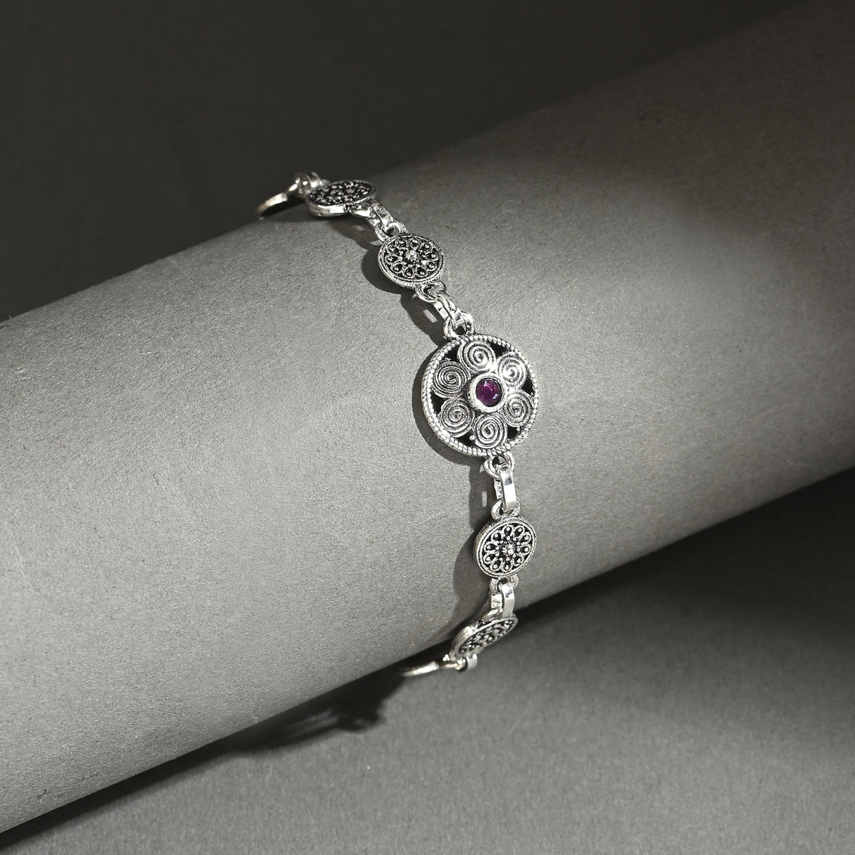 Puremoon antique silver bracelet in gift packaging