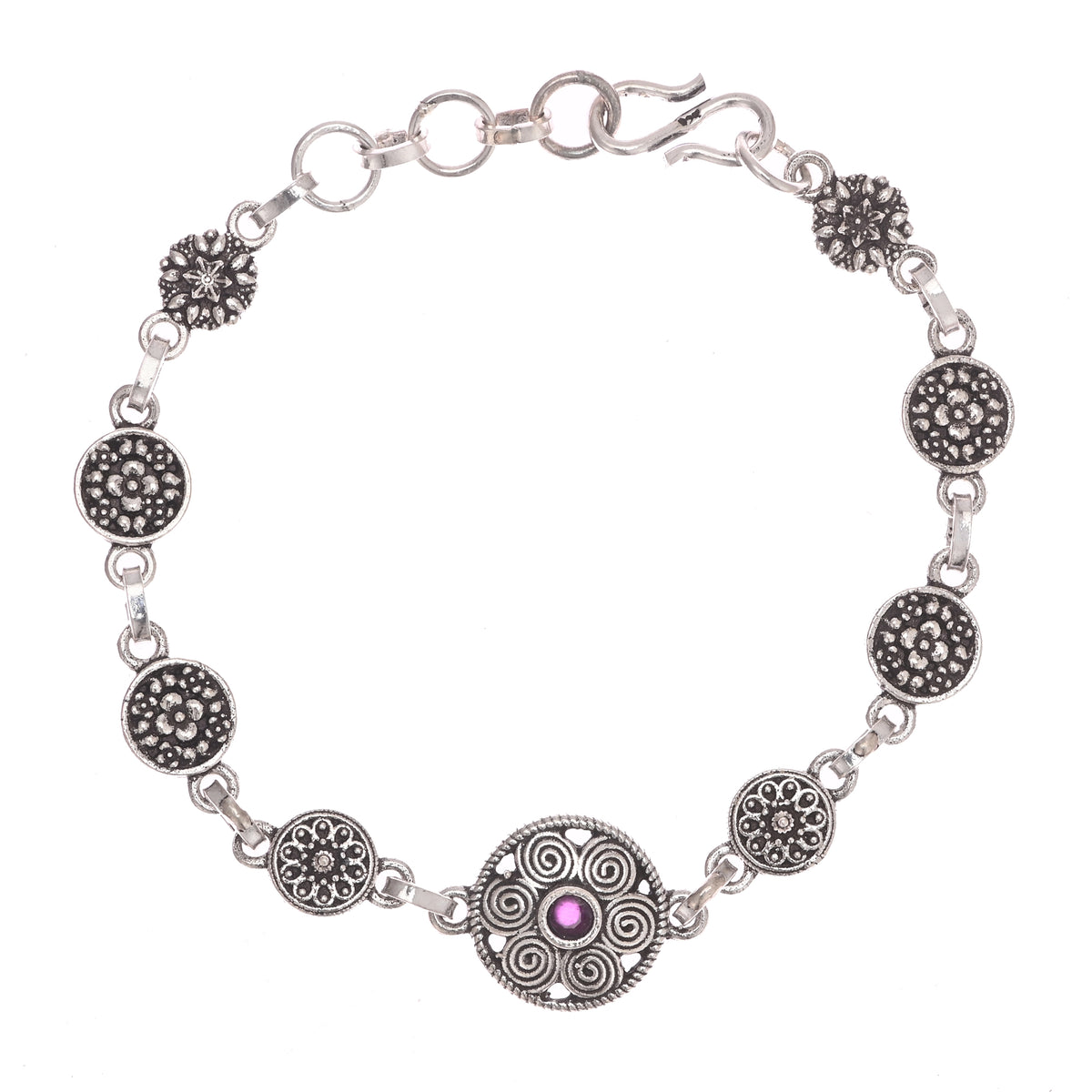 Vintage style silver bracelet styled for festive gifting