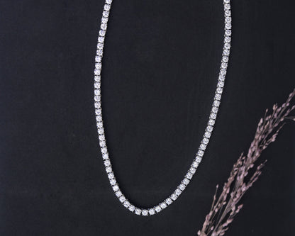 pendant sterling silver necklace starlight crystal tennis design